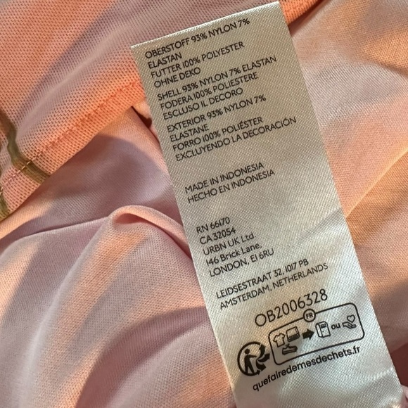 UO Kimchi Blue Cherry Bianca Mesh Mini Dress Pink Red Size Small Valentine’s Day - Picture 8 of 9